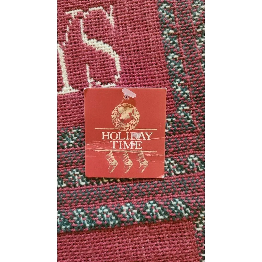 Vtg 1995 Windham Trading Happy Holidays Decorative Throw Blanket‎ Tapestry 24x40